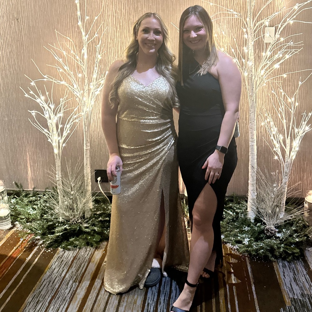 Revelry Rory Gold Sequin Bridesmaid Dress